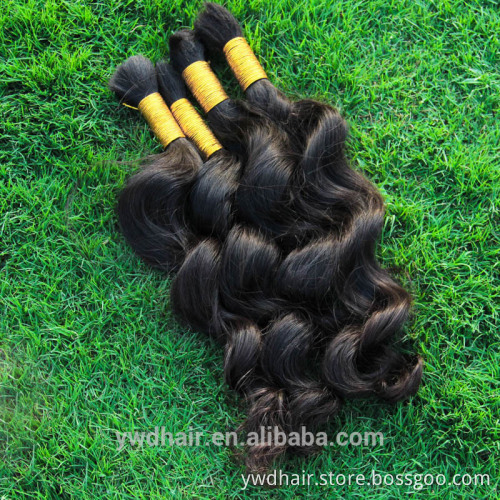 PayPal Accepted 100% Real Unprocessed 8A Wholesale Peruvian Virgin Hair Full Cuticle Ponytail Bulk Hair For Braiding Curly